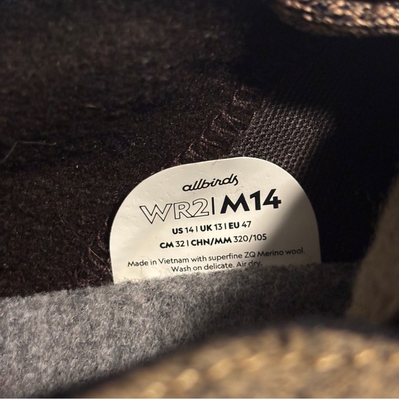 Allbirds Men’s US 14 Wool Runner 2 Brown Lace Up Sneakers Merino Wool Comfort - Picture 6 of 7